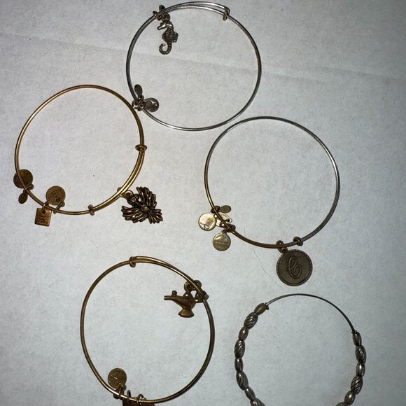 Alex and Ani Charm Bracelet Lot – Set of 5 Authentic‎ Bangles - Picture 3 of 4